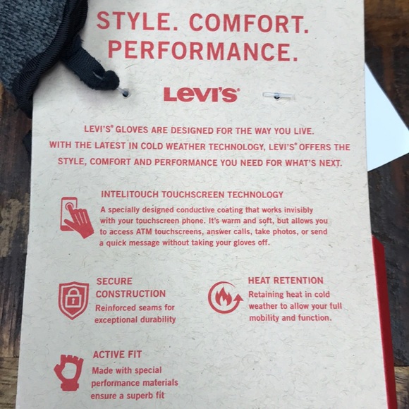 Levi's Intellitouch Heathered Knit Gloves Gray - Picture 7 of 7